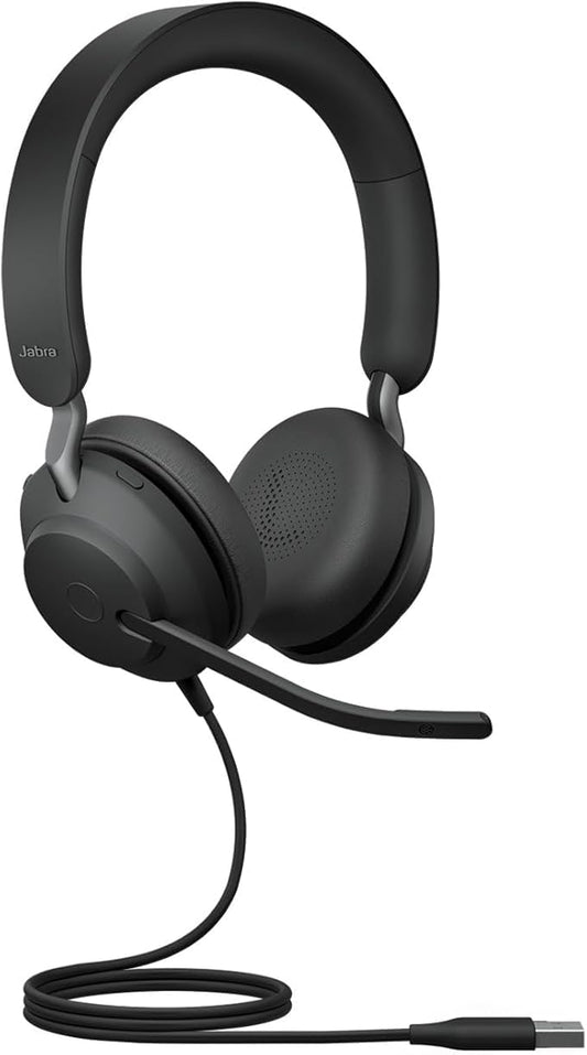 Jabra Evolve2 40 SE - Kabelgebundenes Stereo-Headset mit Geräuschunterdrückung und 3-Mikrofon-Technologie - USB-A-Kabel - für MS Teams zertifiziert, auch mit anderen Plattformen kompatibel - Schwarz