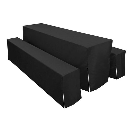 MODERNO blickdichte 3tlg. Hussen für Festzeltgarnituren 70er Bierbank Hussen in Schwarz - Bierzeltgarnitur Bierbank-Hussen & Biertisch-Husse Set