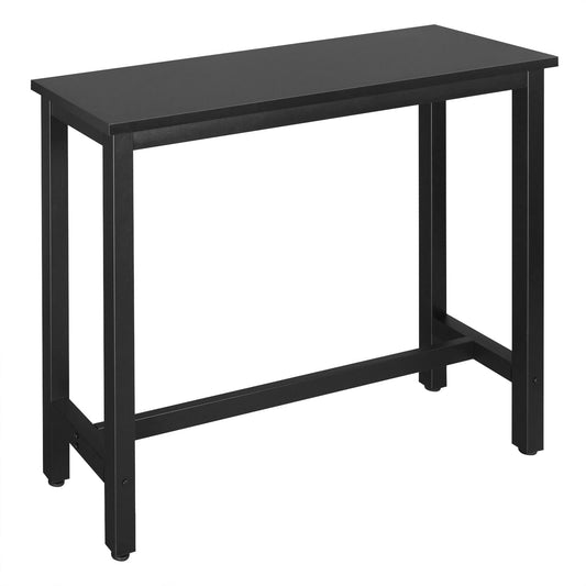 WOLTU 1x Bartisch Bistrotisch Stehtisch Esstisch, Metallgestell, Tischplatte aus MDF, Schwarz, 120x40x100cm(BxTxH)