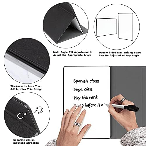 Magnetic Whiteboard Messageboard Mini Portable Folding Small whiteboard Portable Home Office Message Double-Sided Writing Board 11.8x7.8 In (White)