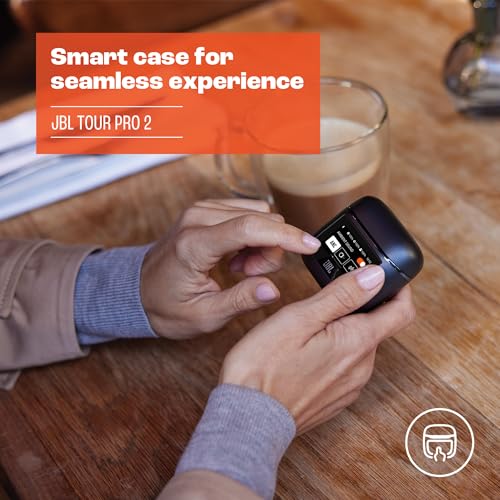JBL Tour Pro 2 – True Wireless In-Ear Kopfhörer – Bluetooth Kopfhörer mit Active Noise Cancelling und Smart Ladecase in Schwarz – Bis zu 40 Stunden Wiedergabezeit mit nur einer Akkuladung