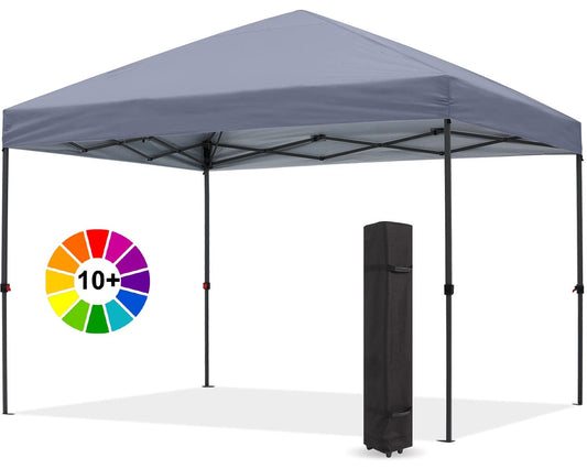 ABCCANOPY 3x3M Pavillon wasserdicht Pop-Up Gartenpavillon Festival Sonnenschutz,Central Lock-Serie,Grau