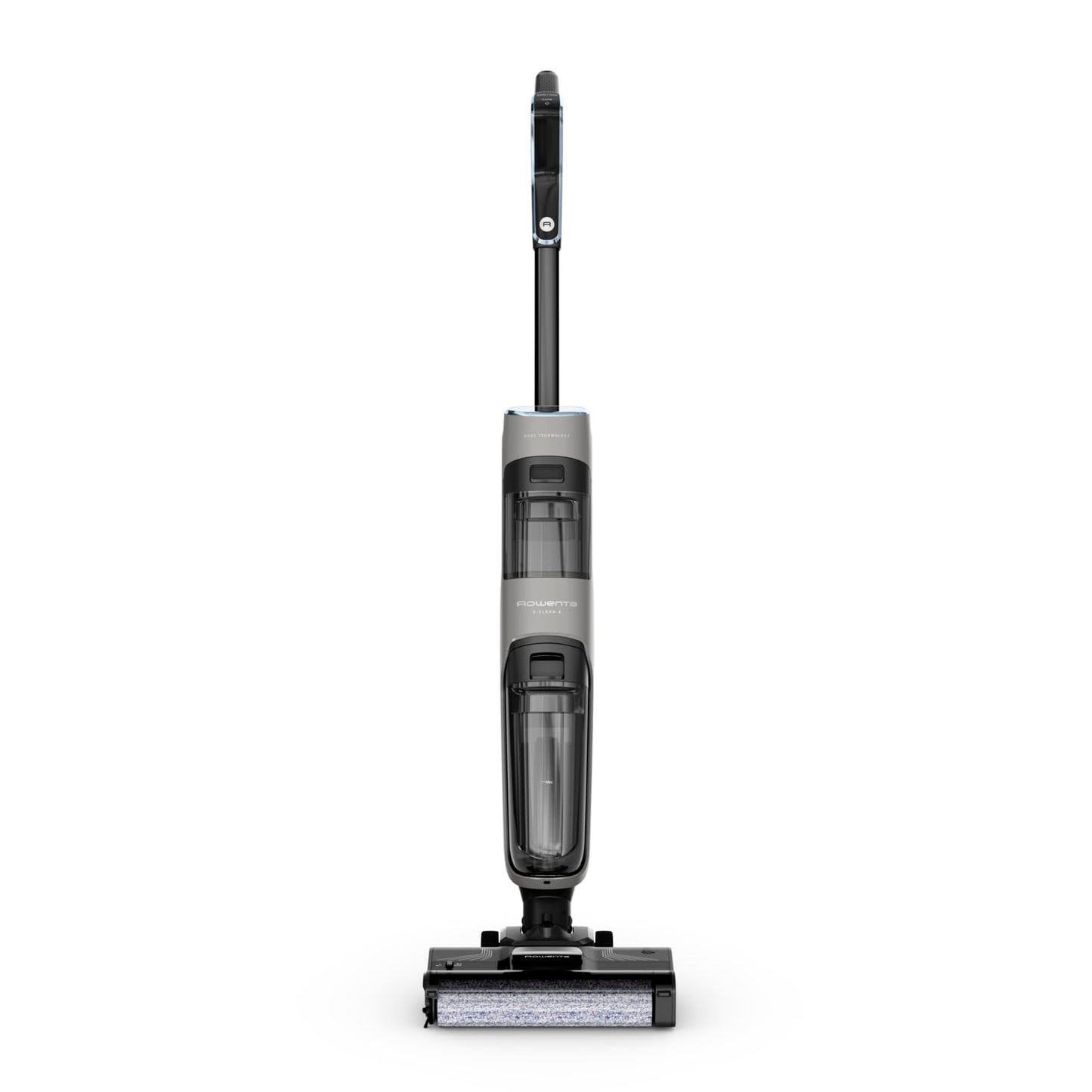Rowenta X-Clean 4 kabelloser Nass-und Trockenstaubsauger, Selbstreinigungsfunktion, Nass Trockensauger 50min Laufzeit, automatische Schmutzerkennung, Nasssauger mit smartem LED Display, grau GZ5036WO
