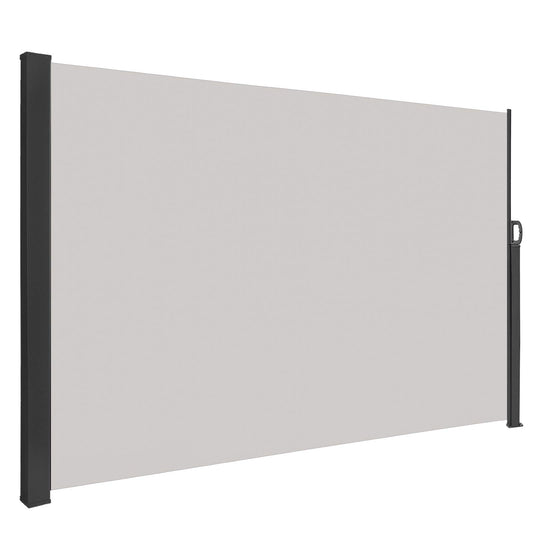 HENGMEI 180x300cm Seitenmarkise ausziehbar Sonnenschutz Sichtschutz Windschutz Verschiedene Größen für Terrasse Camping Garden (180 cm, Grau)