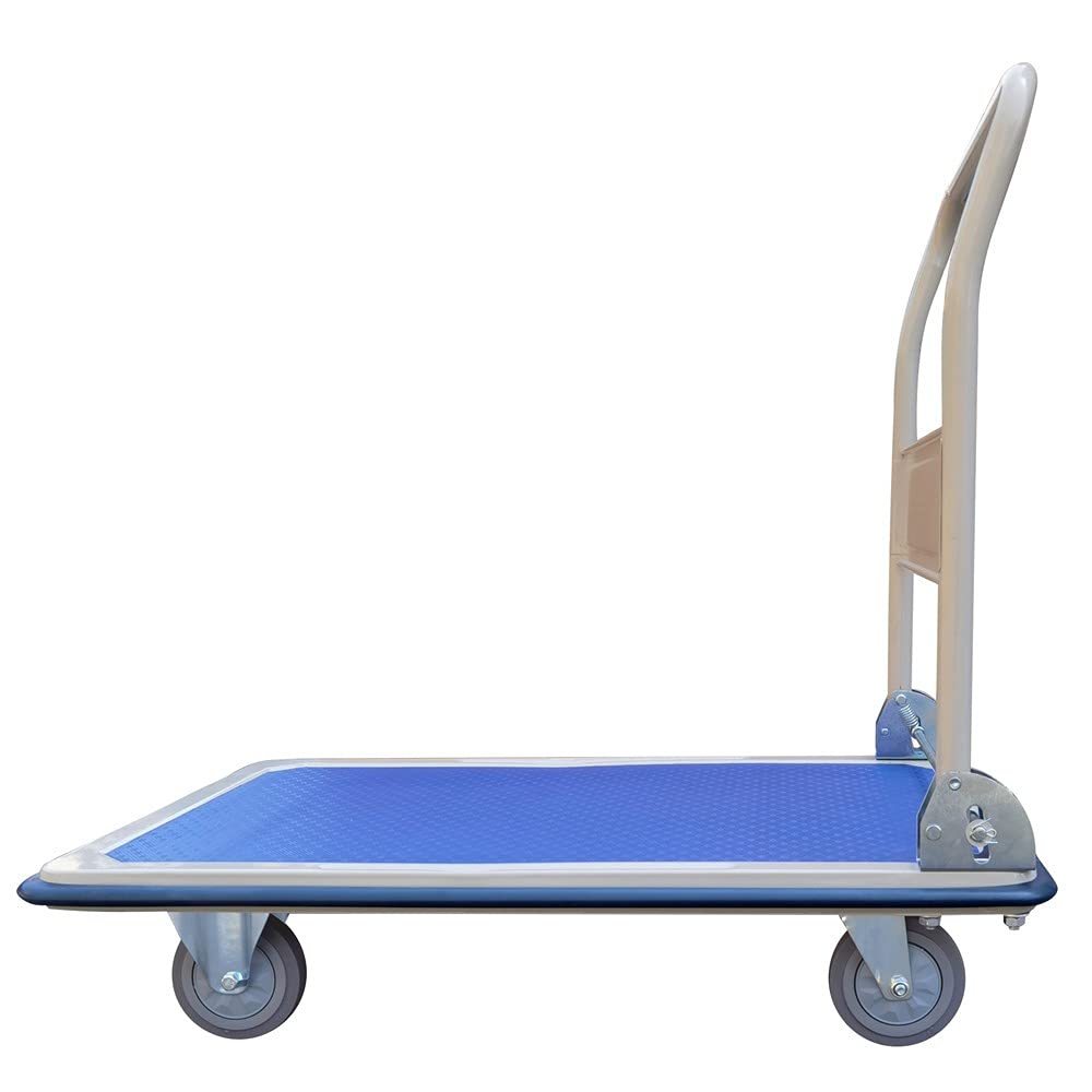 HEMMDAL Transportwagen | 300 kg Tragkraft | HxBxT 90 x 90,5 x 61 cm | Lagerwagen mit Vollgummi-Bereifung | großer Fahrkomfort | geräuscharm & elastisch | Plattformwagen aus Stahlblech | klappbar