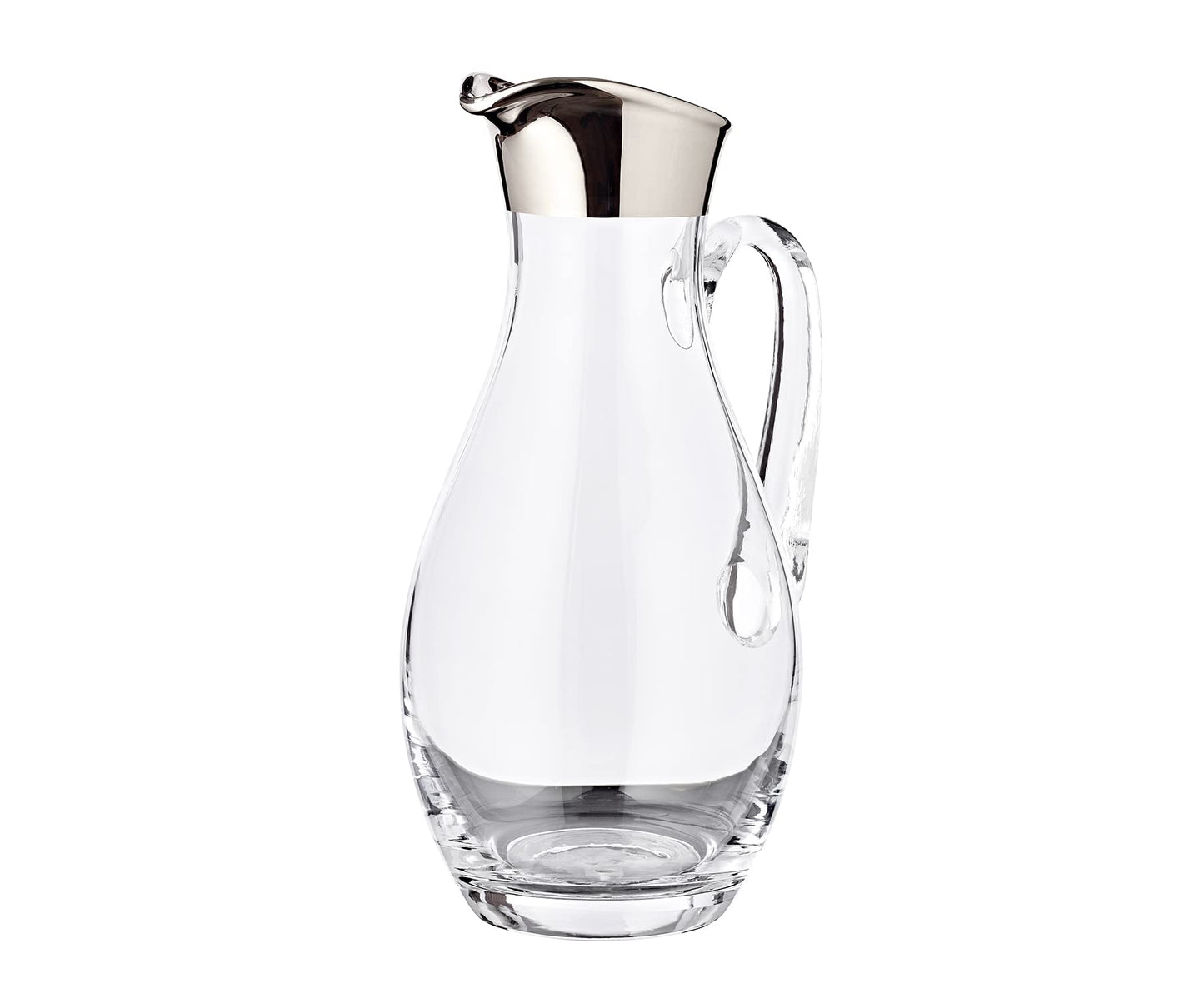 EDZARD Krug, Karaffe Johnny, mundgeblasenes Kristallglas mit Platinrand, Füllmenge 1,8l, Höhe 30 cm, Wasserkaraffe aus Glas, Durchmesser 14 cm