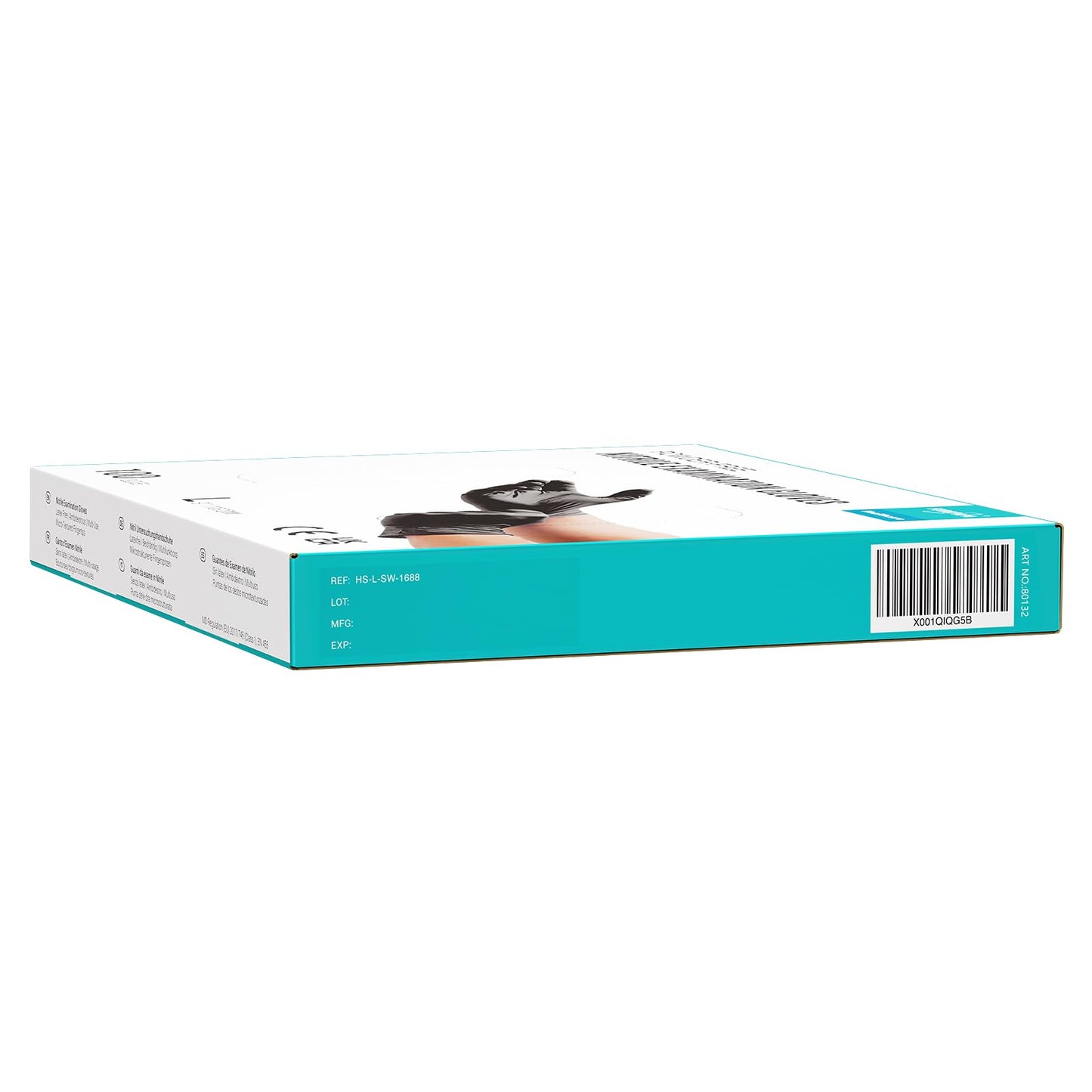 EUROPAPA 100x Nitrilhandschuhe Box Einweghandschuhe, Einmalhandschuhe, Untersuchungshandschuhe, Nitril Handschuhe, puderfrei, ohne Latex, unsteril, latexfrei, disposible gloves (L, Schwarz)