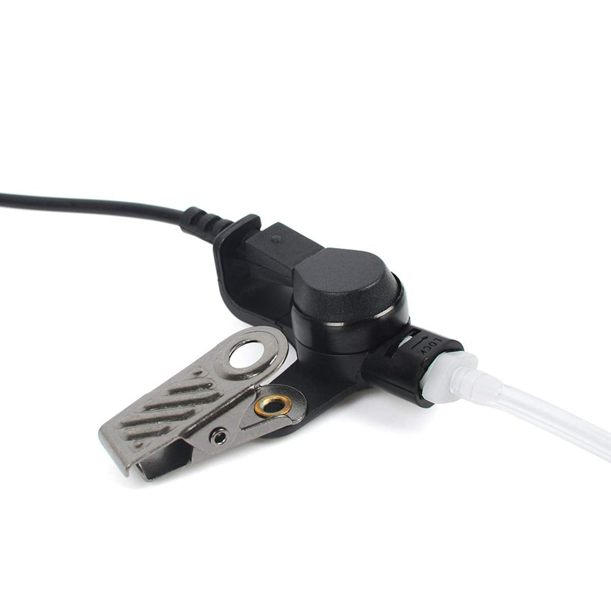 HYS Ohrhörer Schallschlauch 3,5 mm transparent inkl. Halteclip höre nur zu In-Ear Kopfhörer Security Headset für Funkgerät