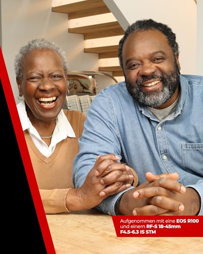 Canon EOS R100 Spiegellose Kamera + RF-S 18-45mm is STM Objektiv + RF-S 55-210mm is STM Objektiv (Kompaktkamera, 4k Videokamera, Digitalkamera mit Autofokus und Motiverkennung)