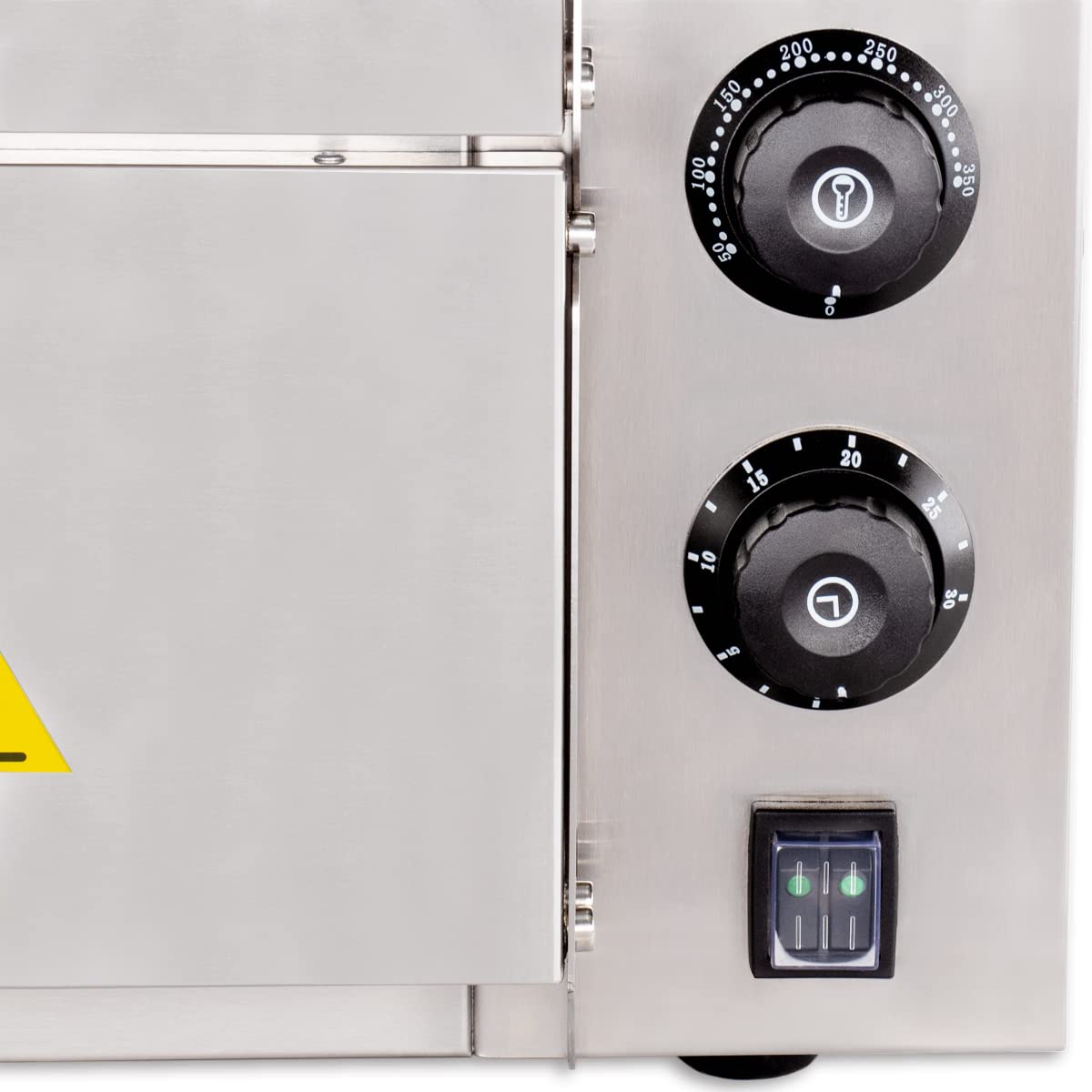 Beeketal BPO33-2 Profi Doppelkammer-Pizzaofen, 2x 400x400 mm Schamottstein, Gastro Steinbackofen mit Schaufel, 3000W, bis 350°C für Pizza und Brot