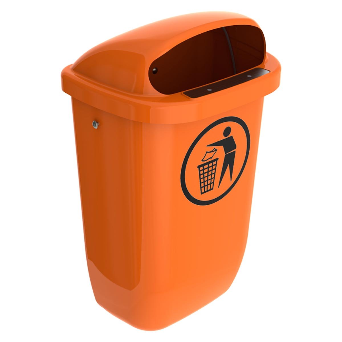 Sulo Original Set Abfallbehälter Papierkorb mit Regenhaube | Der Klassiker Made in Germany | 50 Liter | Orange | ohne Befestigungsschellen & Dreikantschlüssel | H740xB432xT256mm