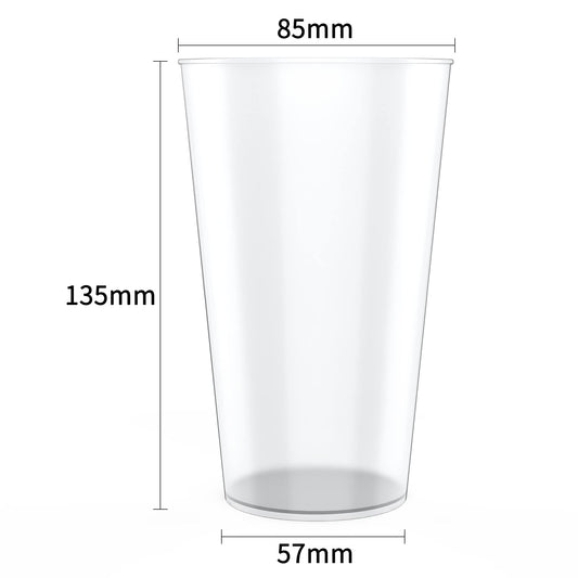 AOLUXLM 50 Stück Partybecher Set, Trinkbecher Bruchsichere Mehrwegbecher für Getränkepartys, Geburtstag, Hochzeit - 480 ml / 16 OZ ( Voll Gefüllt) Mattierte Plastikbecher
