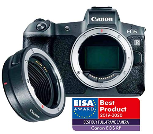 Canon EOS RP Systemkamera - mit Vollformat-Sensor + Adapter EF-EOS R (spiegellos, 26,2 MP, 7,5cm (3 Zoll) Clear View LCD II Display, Digic 8, 4K Video, WLAN, Bluetooth), schwarz