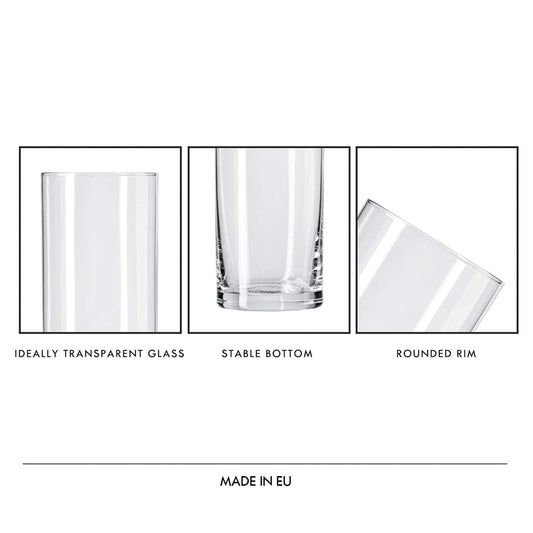 Krosno Getränke Glas Wassergläser, zartes, leichtes Glas| 6-teiliges Set | 200 ml | Pure Kollektion | Perfekt für Zuhause, Restaurants und für Partys und Veranstaltungen | Spülmaschinenfest