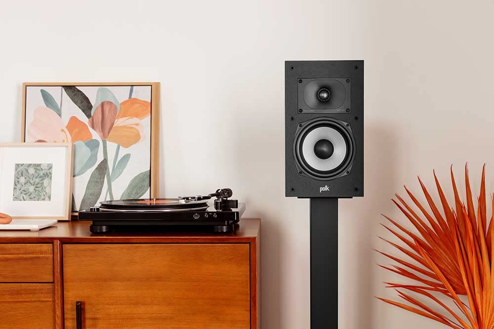 Polk Audio Monitor XT20 Regallautsprecher, Stereolautsprecher, Surround Lautsprecher, Hi-Res Zertifiziert, Dolby Atmos und DTS:X kompatibel, HiFi und Heimkino Lautsprecher (Paar), Schwarz