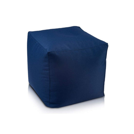 Ecopuf Cube S Pouf Fußstütze für den Außenbereich aus Polyester, wasserdicht, Oxford, 600D, Outdoor, mit Polystyrol-Kugeln, 37 x 37 cm