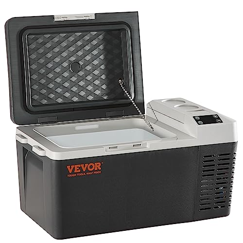 VEVOR 20 L Kühlbox 12/24 V Tragbarer Kühlschrank, Elektrische Gefrierbox Klein Gefrierschrank -20~10 ℃, Elektrische Kompressor Kühlbox 580 x 330 x 310 mm für Auto, Camping, Lkw, Boot usw.