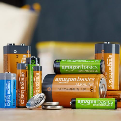 Amazon Basics AAA-Batterien, wiederaufladbar, 800 mAh, NiMh, vorgeladen, 12 Stück