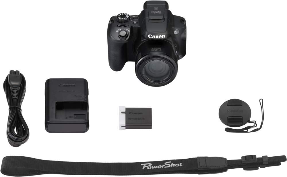 Canon PowerShot Kamera SX70 HS (20,3 MP, 65 fach optischer Zoom, dreh- und schwenkbarer 7,5cm LCD, RAW Format, WLAN und Bluetooth Unterstützung, 4K Video, 10 B/s, 1/2,3-Zoll-Typ CMOS Sensor),schwarz