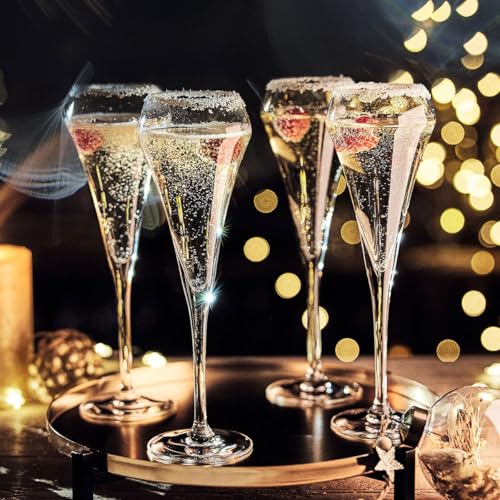 Chef & Sommelier Open Up - Champagnerflöten 200ml - 6 Stück - aus Krysta Kristallglas - Ideal für Festliche Anlässe - Glanz, Transparenz und hohe Widerstandsfähigkeit