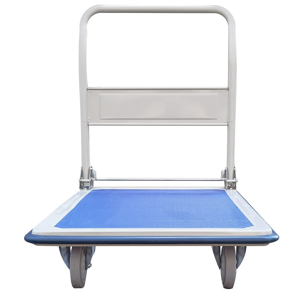 HEMMDAL Transportwagen | 300 kg Tragkraft | HxBxT 90 x 90,5 x 61 cm | Lagerwagen mit Vollgummi-Bereifung | großer Fahrkomfort | geräuscharm & elastisch | Plattformwagen aus Stahlblech | klappbar