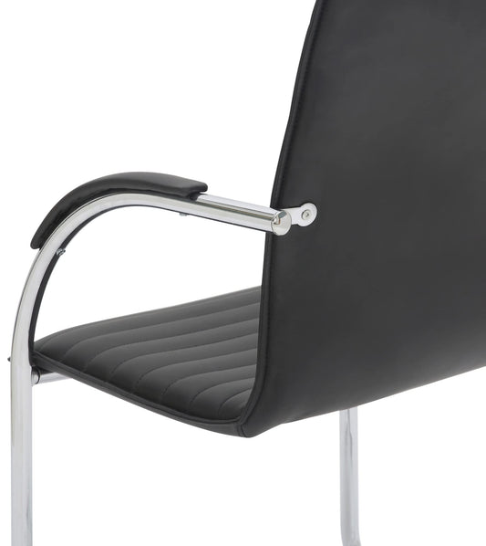 CLP 2er Set Besucherstühle Tira Kunstleder I Freischwinger Mit Gepolsterter Sitzfläche, Farbe:schwarz