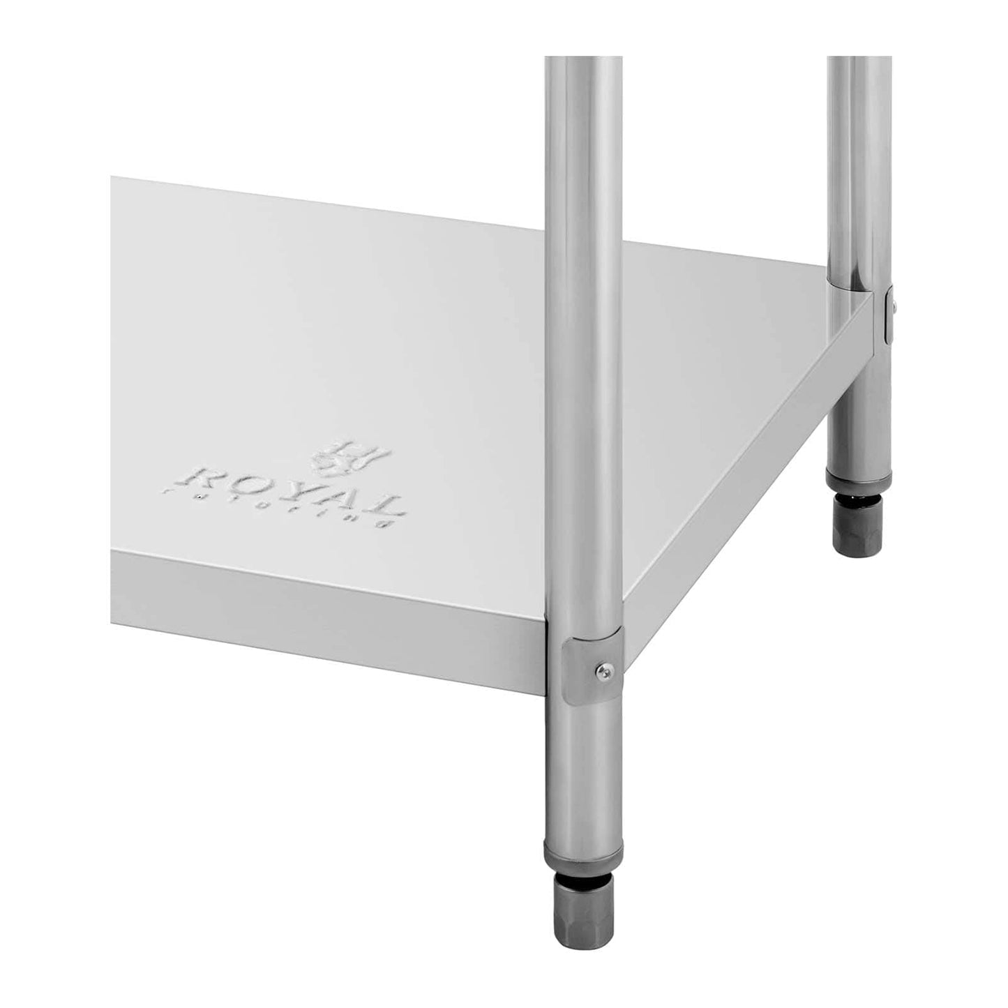 Edelstahl-Arbeitstisch Royal Catering RCAT-120/70-NW – 120 x 70 x 85 cm, höhenverstellbar