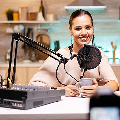 CAHAYA Mikrofonständer tisch einstellbare Mikrofonständer professionelle Mikrofonhalter Mikrofonaufhängung Boom Scissor Arm Stand mit Mic Pop Filter CY0261
