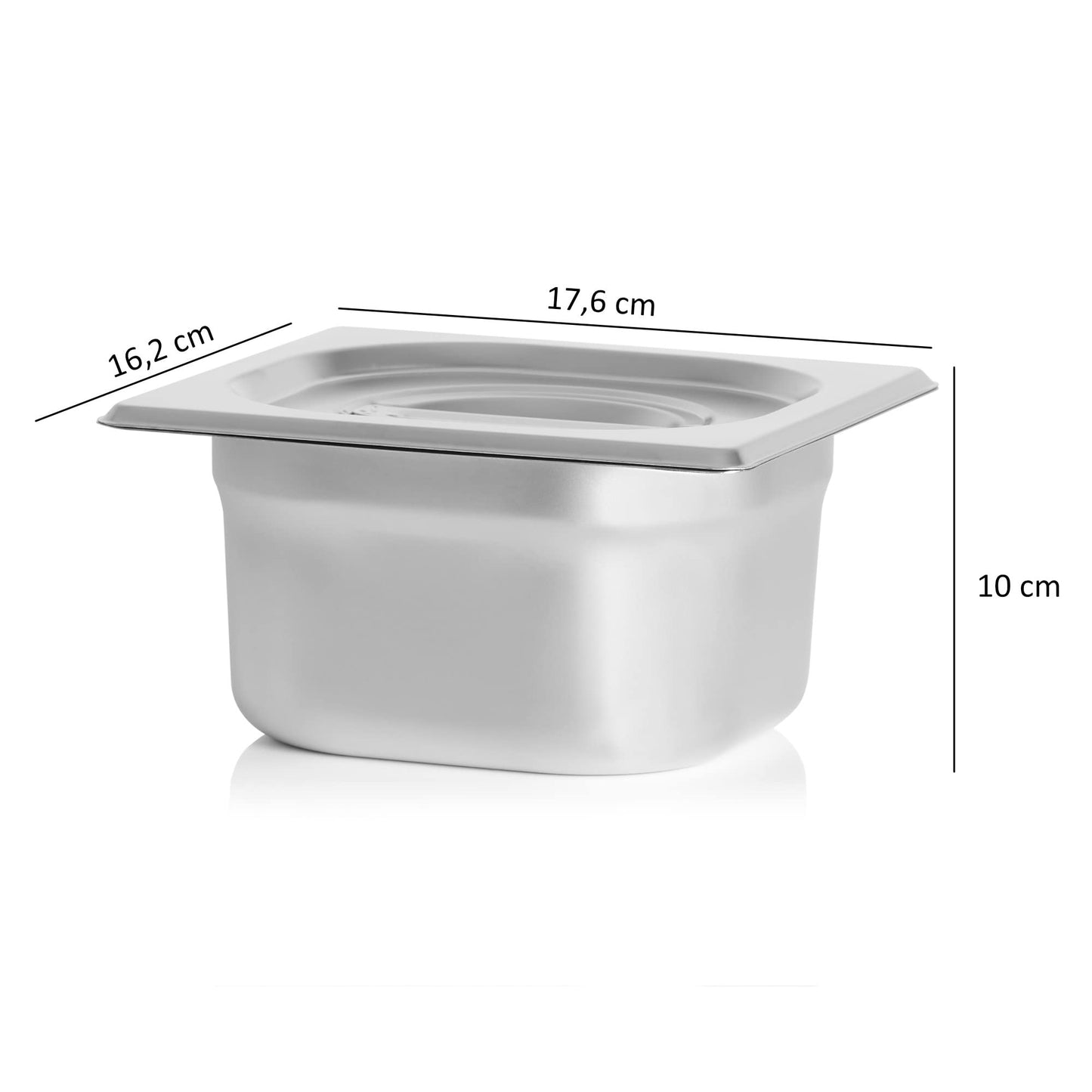 Mahlzeit Edelstahl Zutatenbehälter | 6 x 1/6 GN Catering Behälter mit Gummifüßen | 102,5 x 24,5 x 21,5 cm | Cocktail Zutatenbehälter Bar für Gastro, Küche, Pizza Station, Buffet Zubehör, Salatbar
