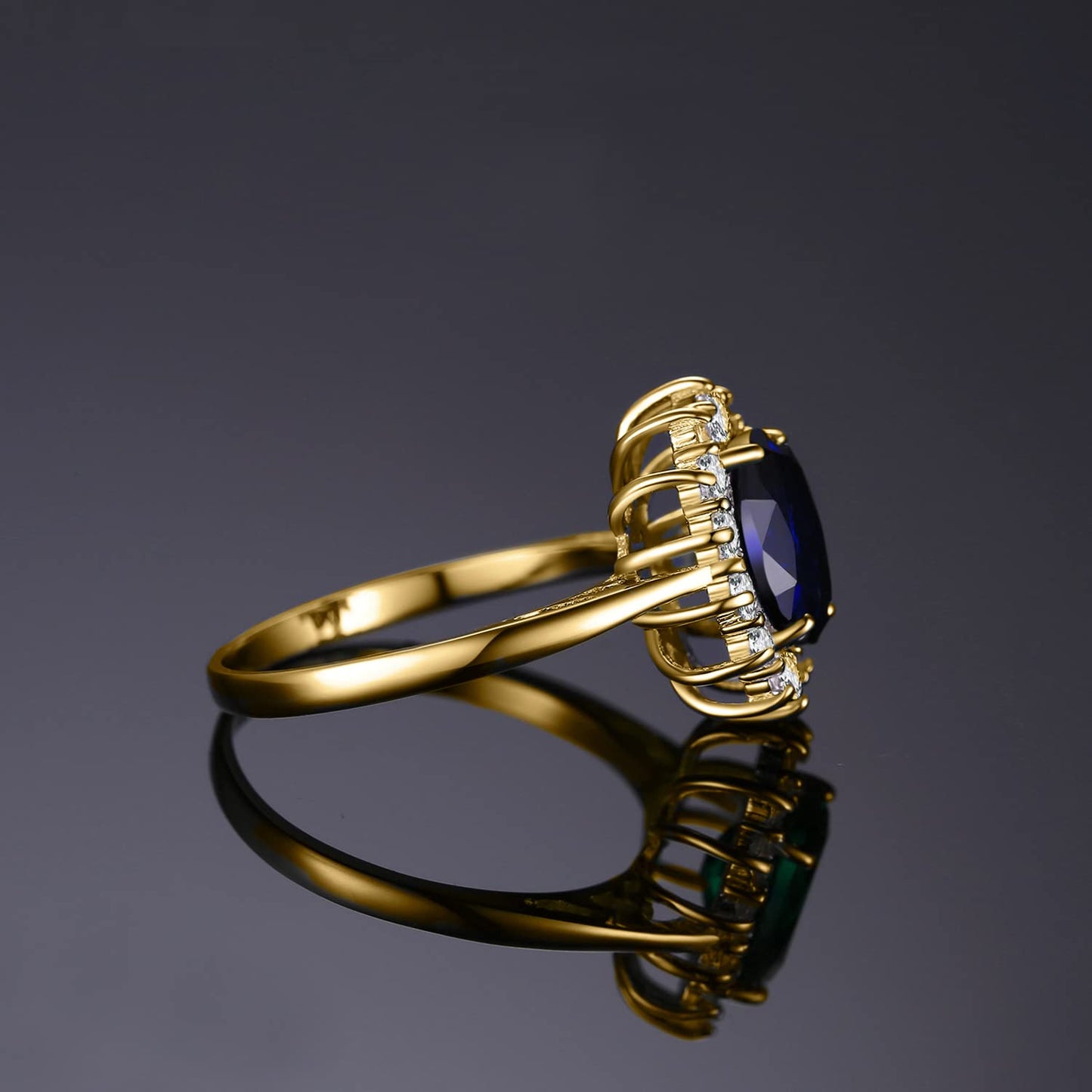 JewelryPalace Prinzessin Diana Kate Middleton 3.2ct Erstellt Saphir Ringe Gold, Verlobungsring Eheringe Promise Verlobung Ring Silber 925 Damen, Silberringe Antragsring Ringe, Damen Schmuck 57