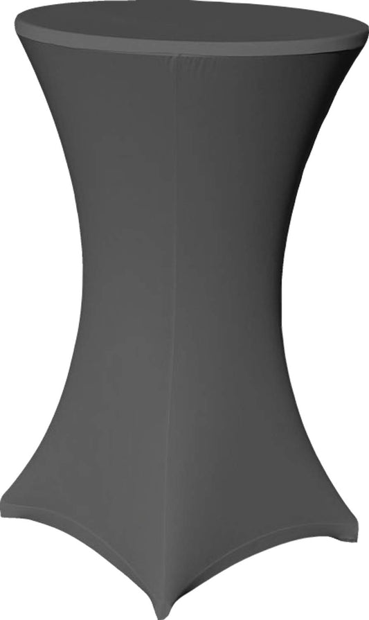 EXKLUSIV HEIMTEXTIL Stehtischhusse Stretch für Bistrotisch mit 4 Fußlaschen elastisch Ø 60-65x110-120 cm Anthrazit