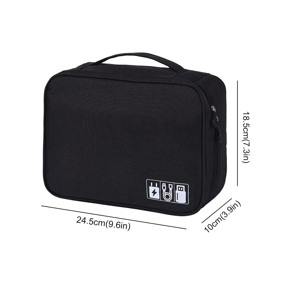 HCFGS Elektronische Tasche - Elektronik zubehör organisator - universal travel Kabel Organizer Tasche (Schwarz)