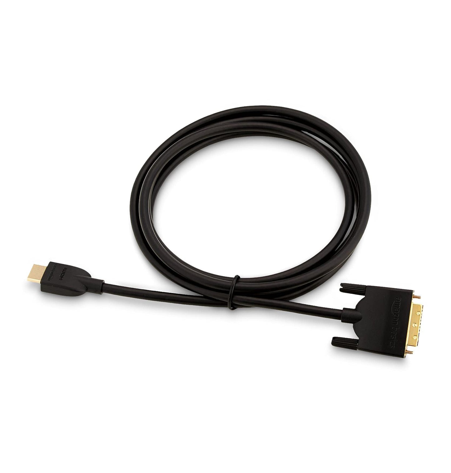 Amazon Basics - HDMI-A-auf-DVI-Adapterkabel für Fernseher, bidirektional, 1080P, vergoldet, 1.8 m, 1 Stück, Schwarz