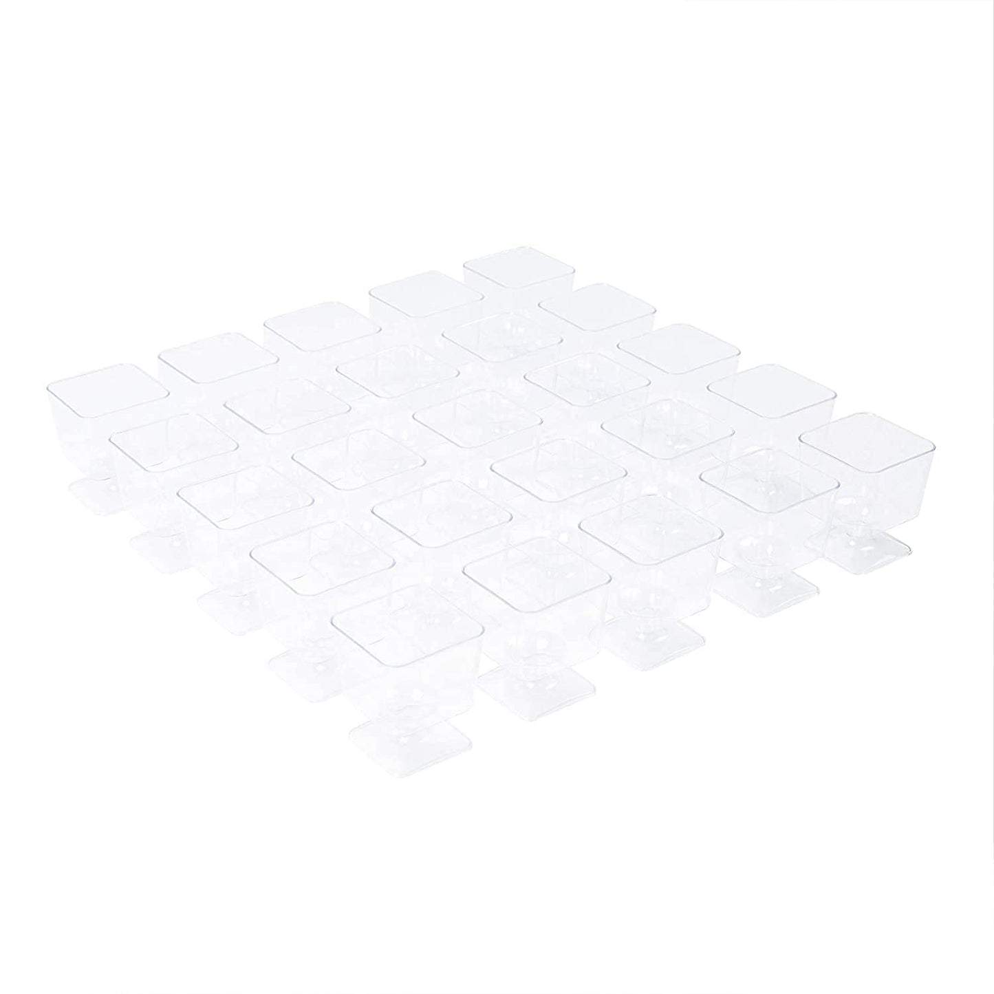 MATANA 100 Mini Plastik Dessertschalen, Dessertgläser mit Fuß für Partys, 60ml - Kleine Dessert Schalen, Dessertbecher, Plastikbecher Nachspeise