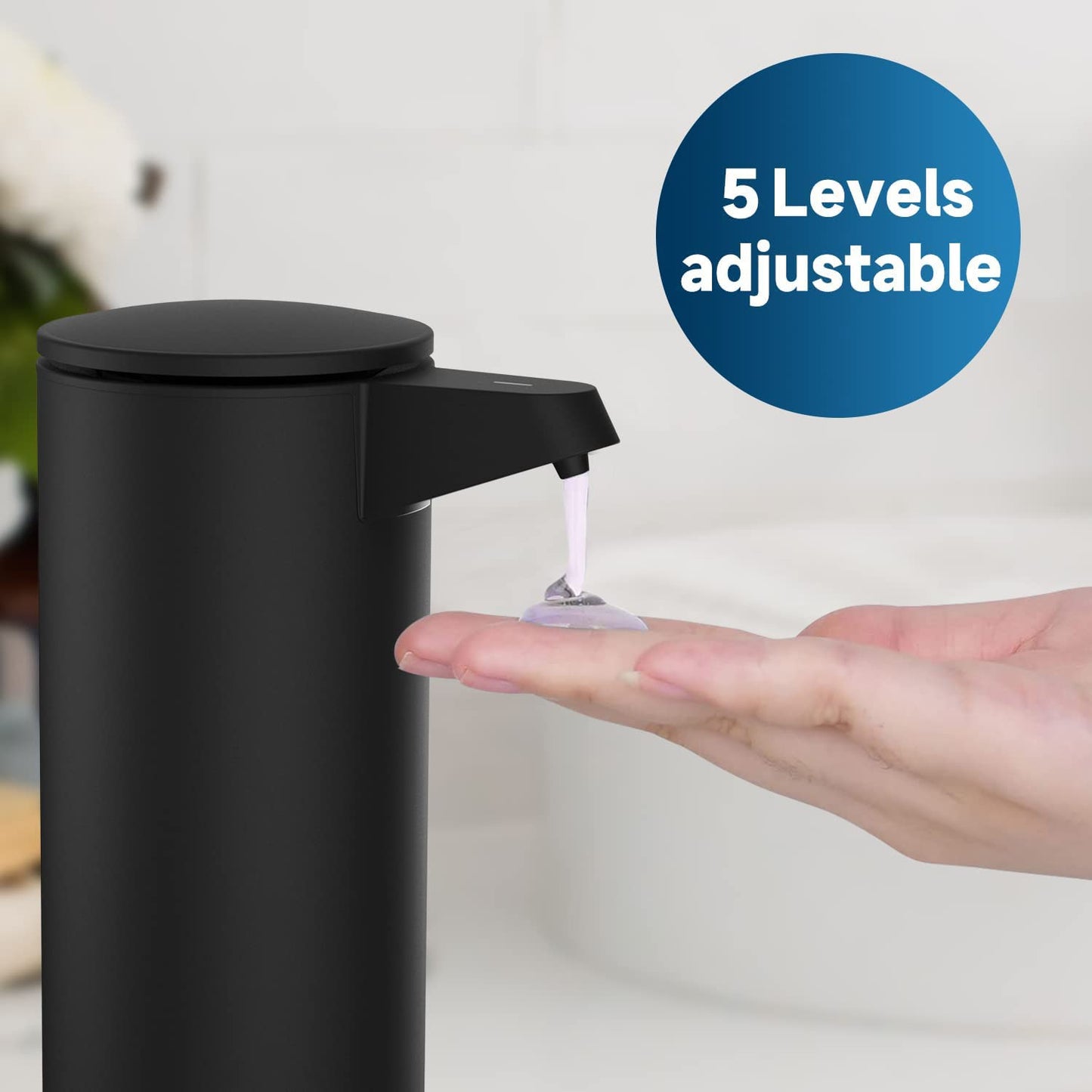 AIKE Seifenspender Automatisch Edelstahl mit Sensor Infrarot, 280ml Berührungsloser Automatischer Seifenspender USB-Aufladung