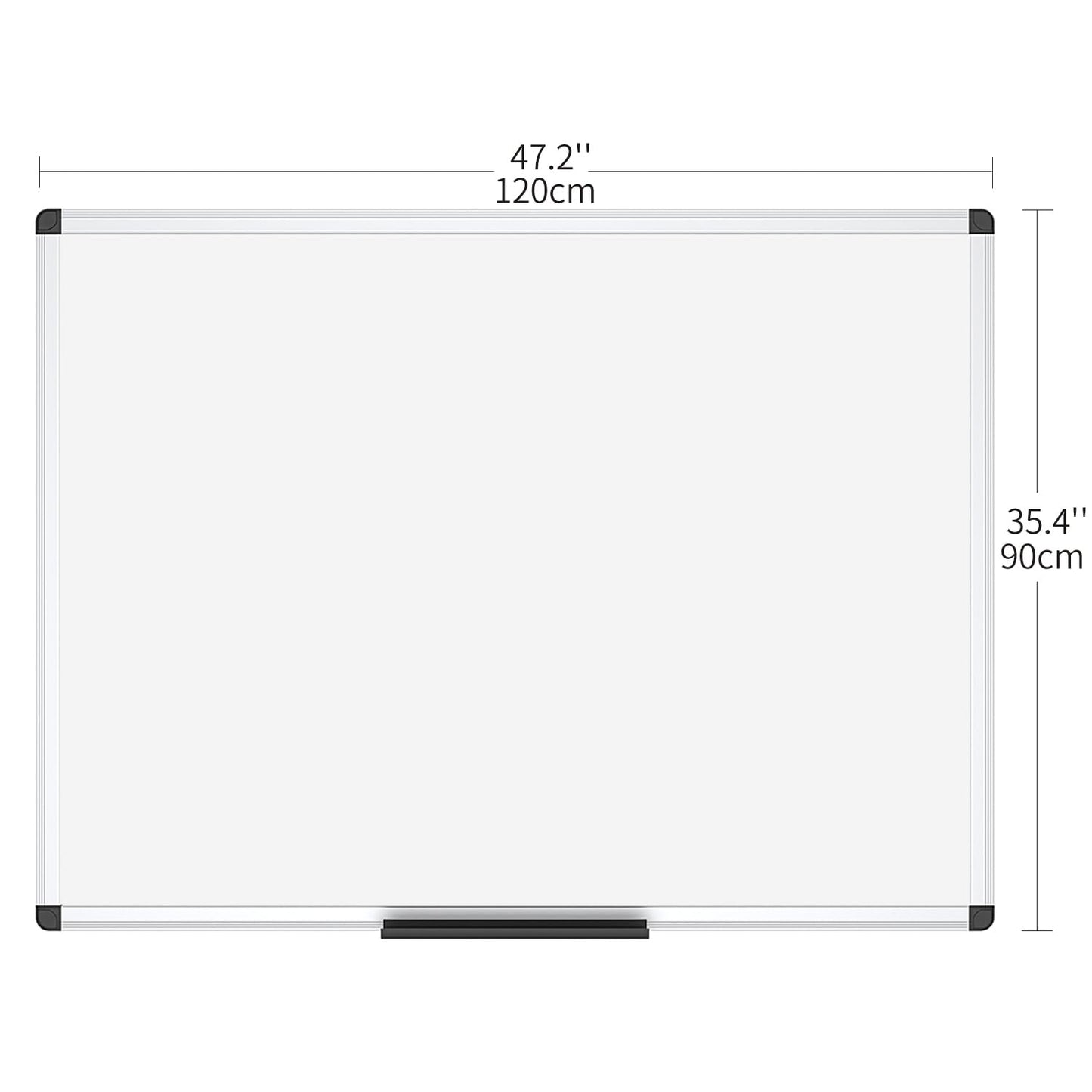 VIZ-PRO Magnetisches Whiteboard 120 x 90 cm Trocken abwischbare Tafel für Zuhause Küche Büro Wandtafeln