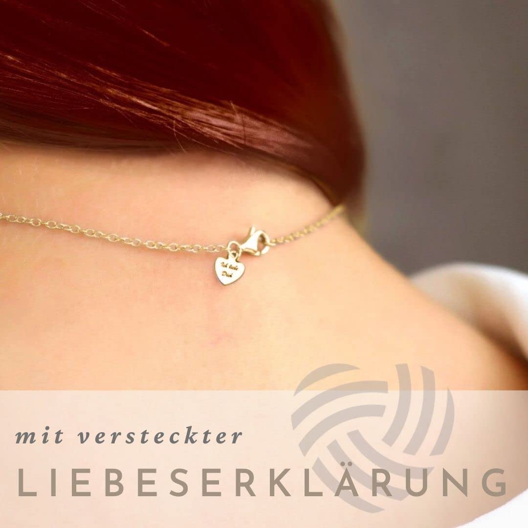 Halskette Damen Gold Herzkette Kette vergoldet Engelsflügel Goldkette Ich liebe Dich Damenkette Herz-Anhänger Goldschmuck Schmuck Geburtstag Valentinstag Jahrestag Geschenke Frauen Freundin