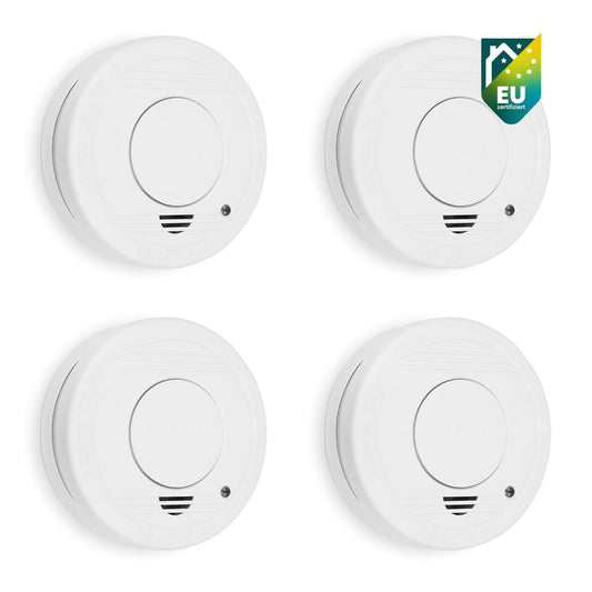Smartwares Rauchmelder - Optischer Sensor - 10 Jahre Lebensdauer - Testknopf - 85 DB - 10.100.41-4er-Set