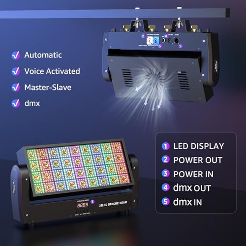 Strobe Beam Bühnenlicht, 220W LED Wallwasher Bar Effektstrahler Bühnenbeleuchtung Moving Head für Disco Party DJ Outdoor, 1 Stück
