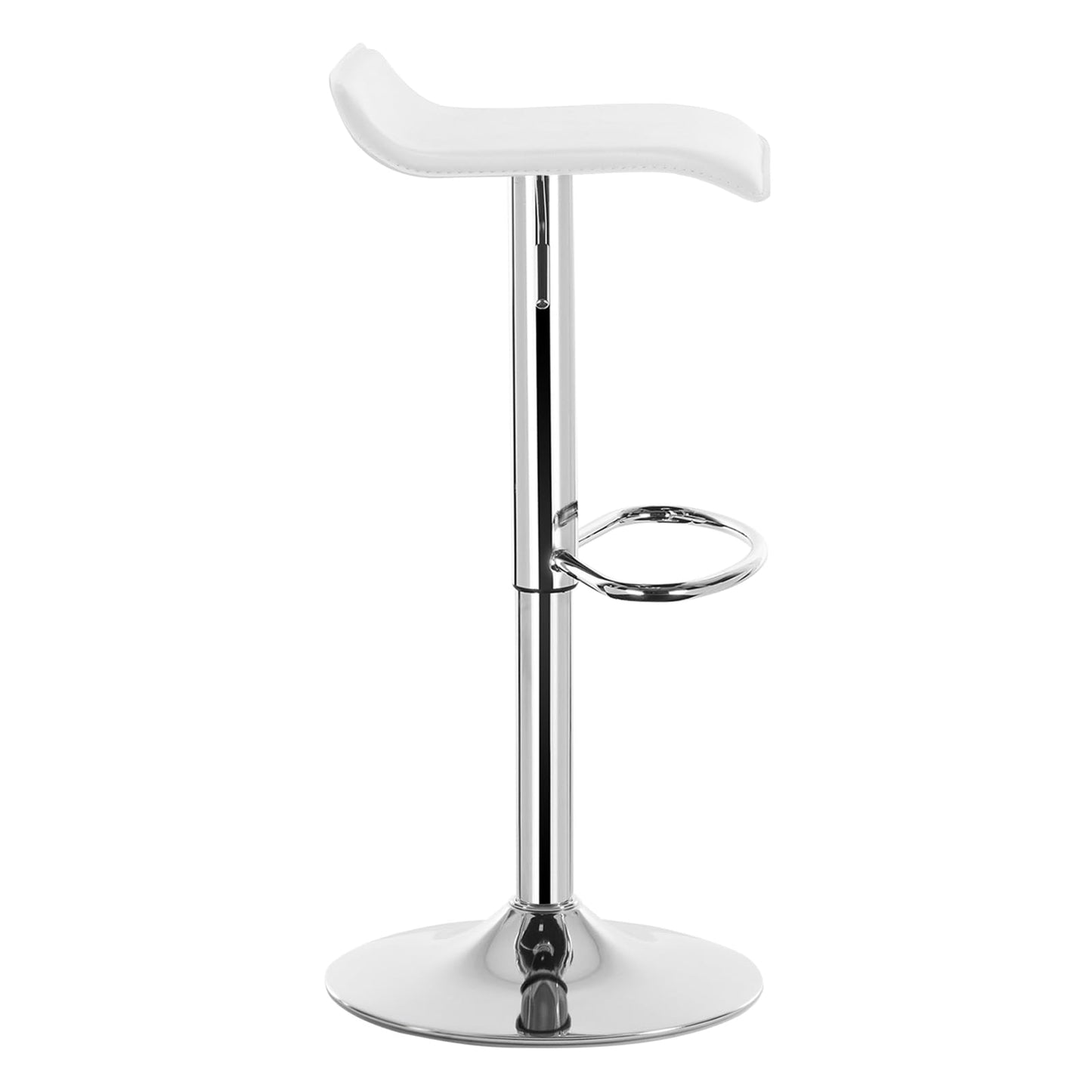 WOLTU Design Hocker Barhocker, stufenlose Höhenverstellung, verchromter Stahl, Antirutschgummi, pflegeleichter Kunstleder, gut gepolsterte Sitzfläche, Weiss