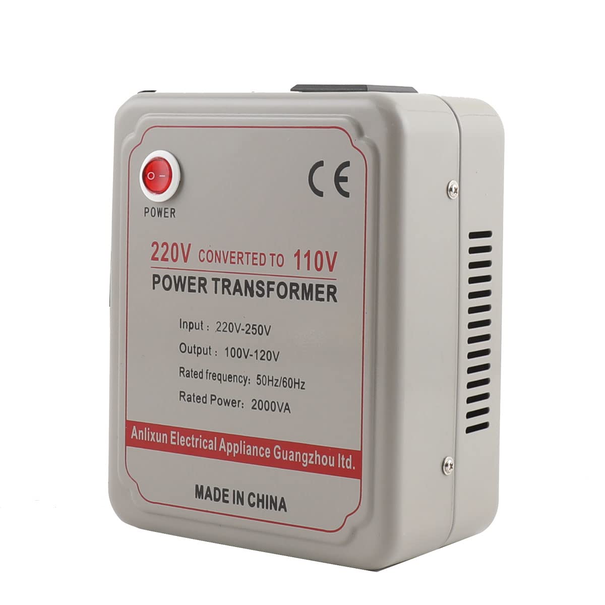 TABODD 220V auf 110V Spannungswandler, 2000W Step Down Wandler Spannung Watt Leistungswandler von Europa nach USA, Spannungswandler mit Leistungsschalter für Home Office