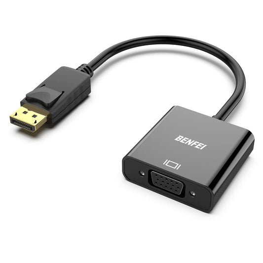 BENFEI DisplayPort auf VGA, Unidirektional DisplayPort DP Computor zu VGA Monitor Adapter 1080P (Stecker auf Buchse), kompatibel für Lenovo Dell ASUS