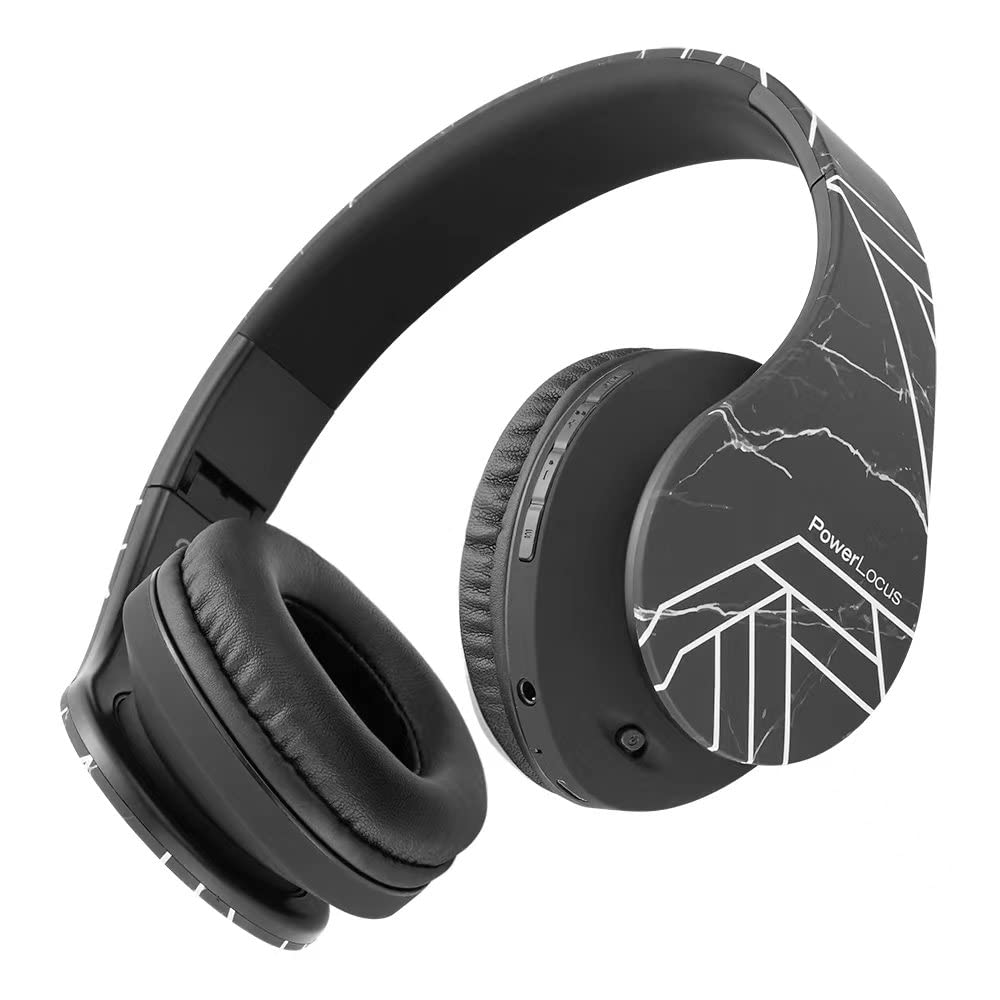 PowerLocus Kabellose Kopfhörer Over Ear, Kopfhörer Bluetooth mit Mikrofon, Faltbar, weiche Ohrpolster Hi-Fi-Stereo-Bass, Headset Kabellos und Kabel-Modus für Kinder/Erwachsene/TV/PC/Home Office
