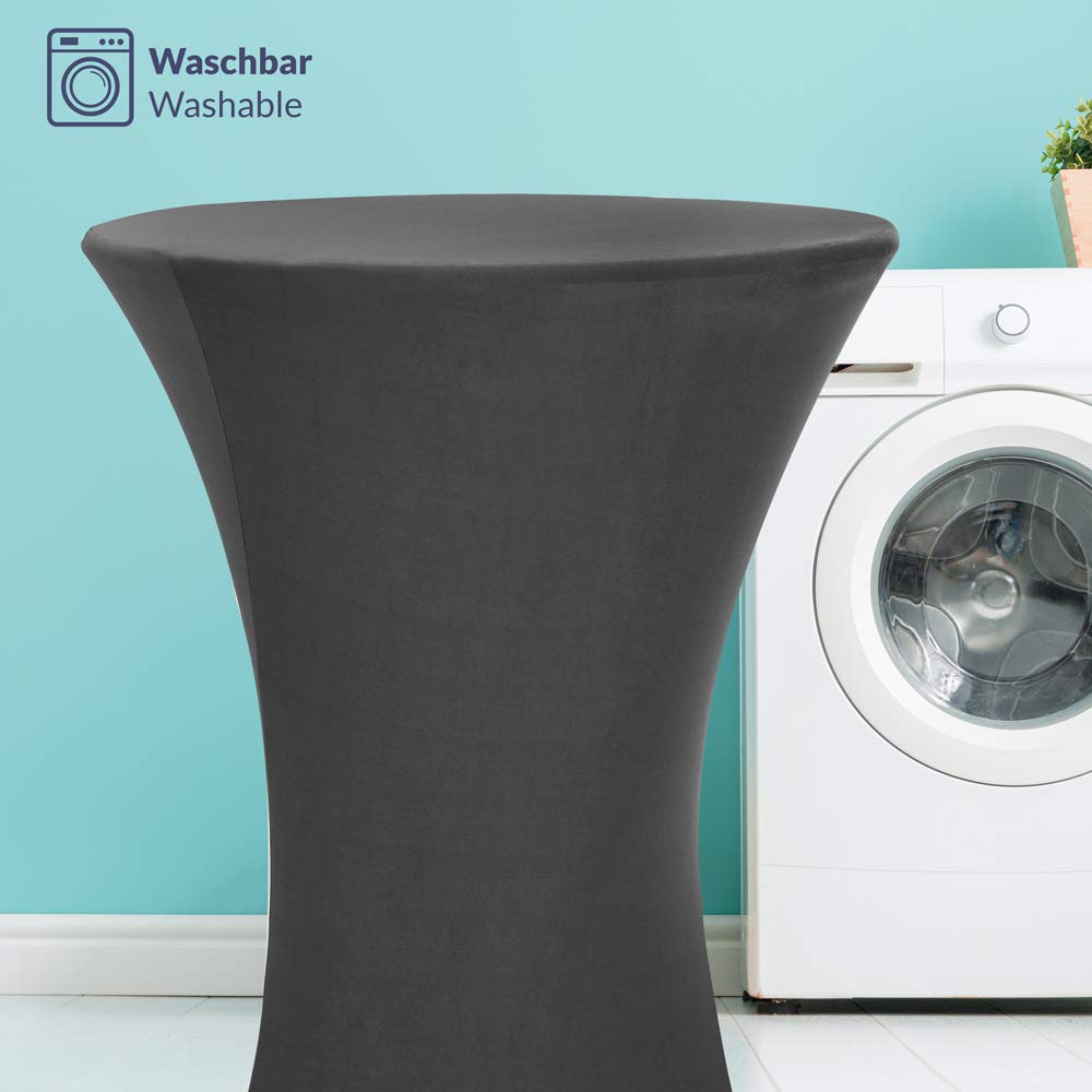 Deuba® 5X Stehtisch Hussen Ø 60-65/70-75/80-85cm Viele Farben 30°C Waschbar Verstärkte Standfüße Stehtischhusse Überzug Stretch (Ø 60-65cm, Anthrazit)