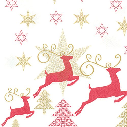 HANTERMANN Servietten Weihnachten rot Premium AIRLAID STOFFÄHNLICH | 50 Stück | 40 x 40cm | 1/4 Falz | hochwertige, edle Weihnachtsservietten | Weihnachtsdeko | Made in Germany
