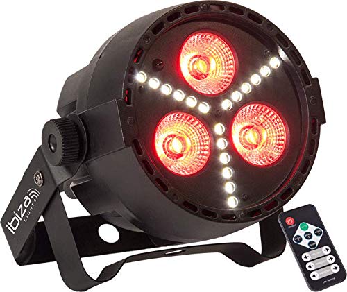 IBIZA PAR-MINI-STR LED PAR SCHEINWERFER STROBOSKOP MIT FERNBEDIENUNG SPOT BÜHNE DJ PARTY DISCO EFFEKTSCHEINWERFER