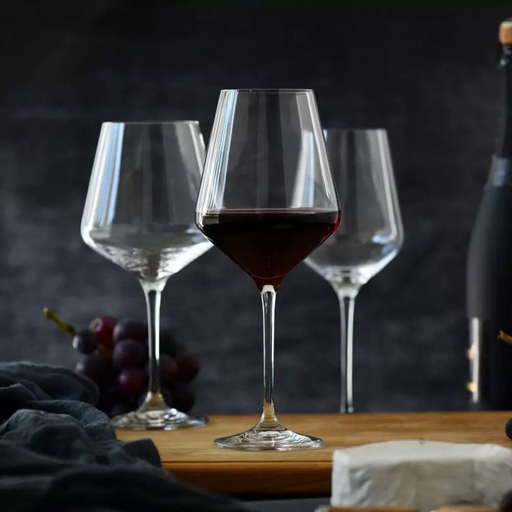 Krosno Rot-Weingläser | 6er set | 490 ML | Avant-Garde Kollektion | Rotweingläser| Perfekt für zu Hause, Restaurants und Partys | Spülmaschinenfest | Rotweinglas | Rotwein gläser