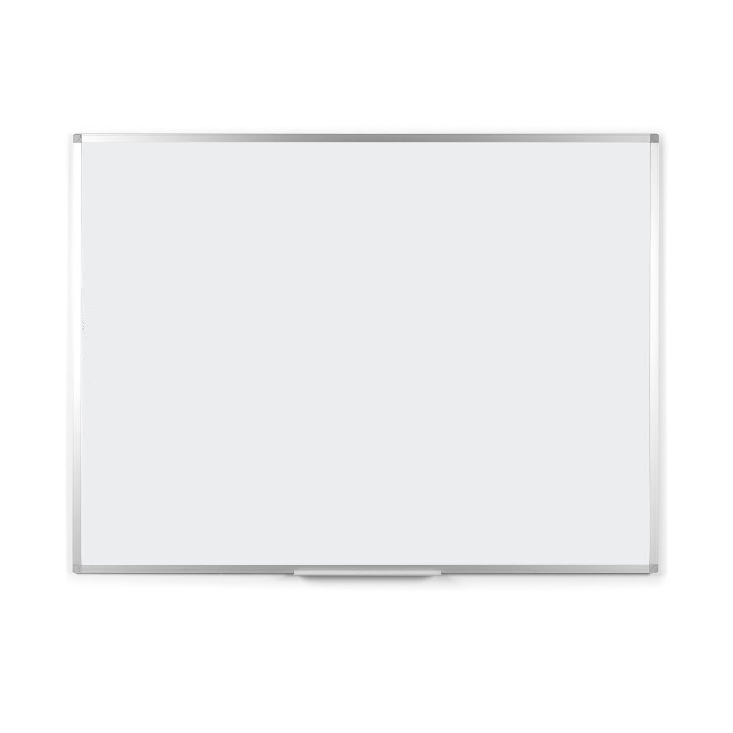 BoardsPlus Magnetisches Whiteboard 90 x 60 cm, Mit Aluminiumrahmen und Stifteablage, Tocken Abwischbar, Wiederbeschreibbar, Weiß, Silber