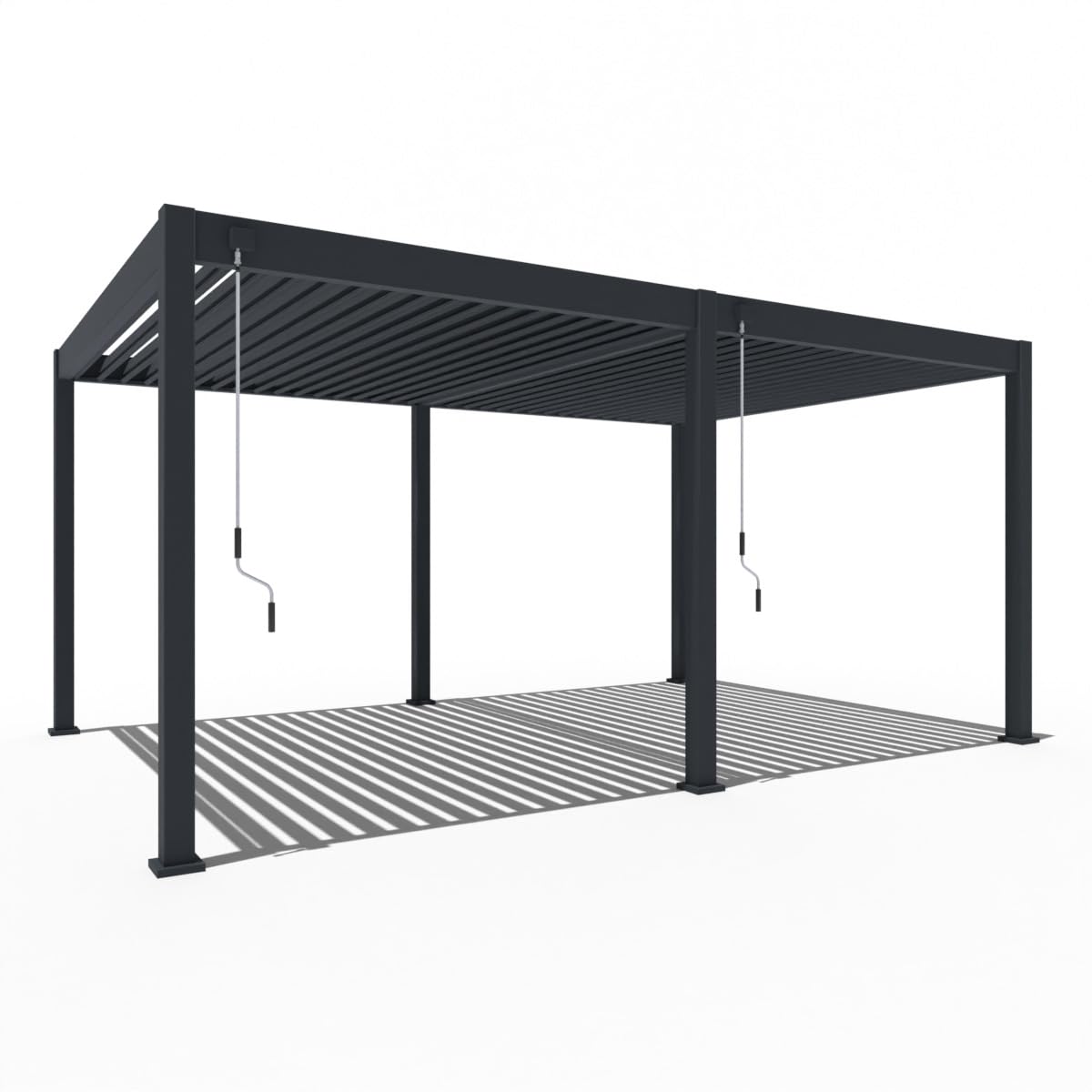 Weide Deluxe Pergola mit Lamellendach I Rostfreie & Robuste Voll-Aluminium Pavillon freistehend I Optimaler Schutz vor Sonne & Regen Dank verstellbaren Aluminium-Lamellen (Anthrazit, 3,6 x 5,3 M)