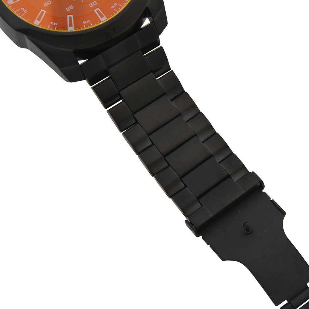 Diesel Herrenuhr Mega Chief, Chronographenwerk, 59 mm, schwarzes Edelstahlgehäuse mit Edelstahlarmband, DZ4318